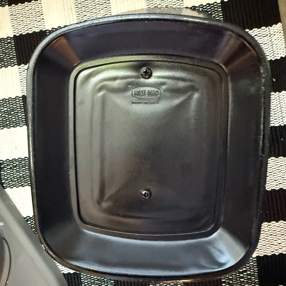 MCM Mid-Century West Bend Black and Gold Beverage Ice Bucket with Handle